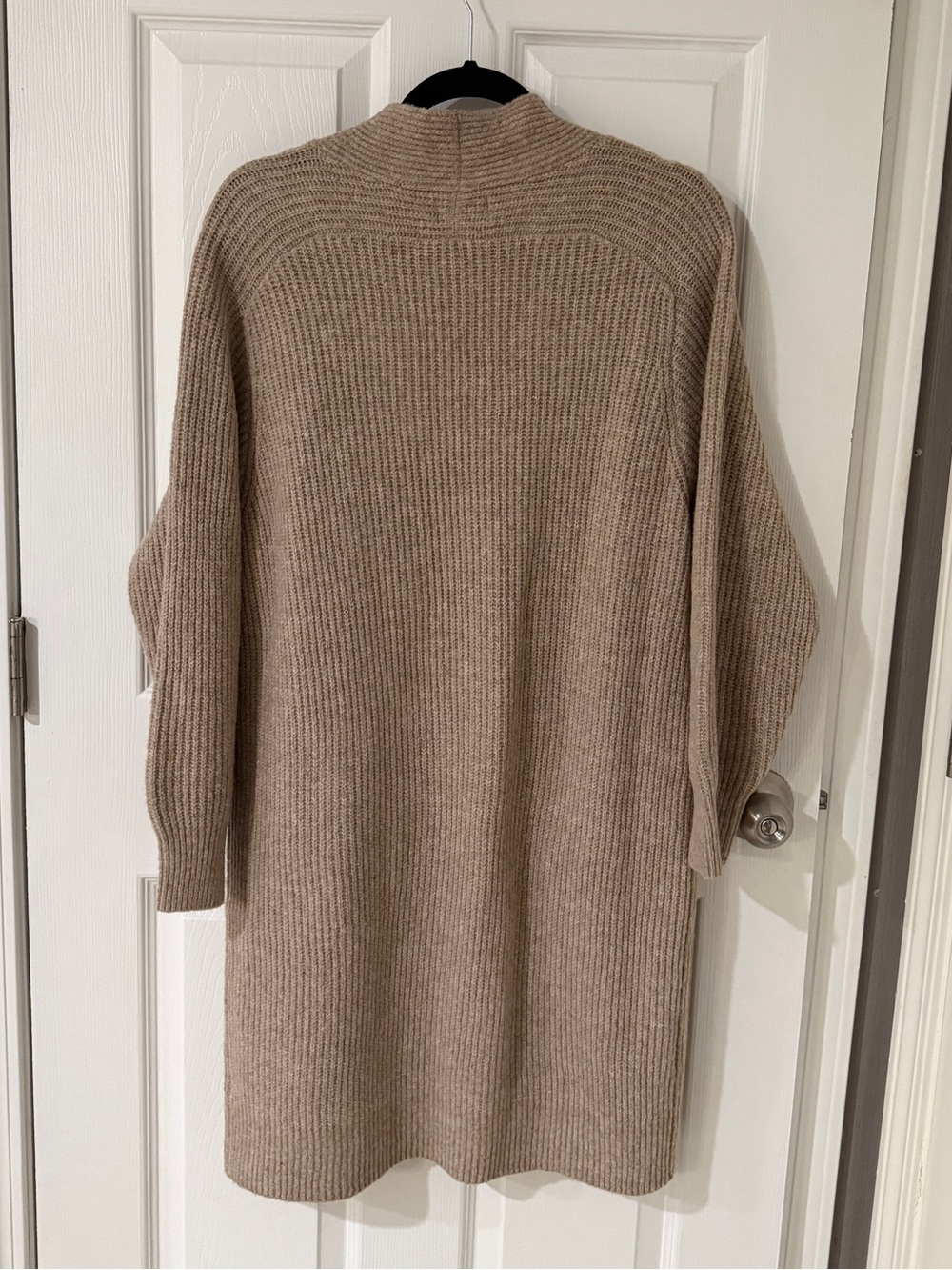 Universal Thread Long Open-Front Ribbed Cardigan - Taupe - Picture 6 of 8